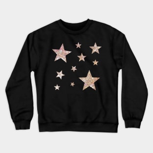 Gold Faux Glitter Stars Crewneck Sweatshirt